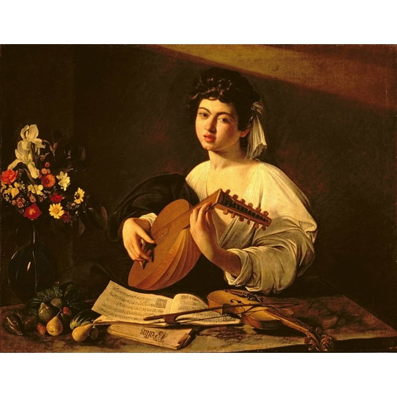 Caravaggio "The Lute Player" (1595) Glossy Poster