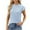 Sky Blue, variant on Giftesty womens Tops On Sale Under $5 Women's Fashion Solid Round Neck Short Sleeves Casual T-Shirt Loose Top