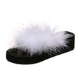 thumbnail image 2 of Quaouag Fuzzy House Shoes with Arch Support Orthotic Heel Cup Sandals Slippers for Women, 2 of 7