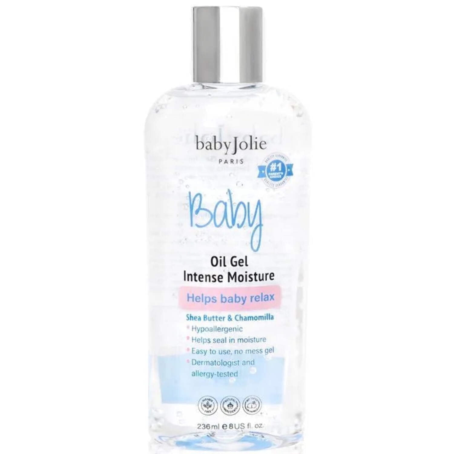Baby Jolie Baby Oil Gel, Intensive Moisture Gel with Shea Butter & Chamomile, 8 oz