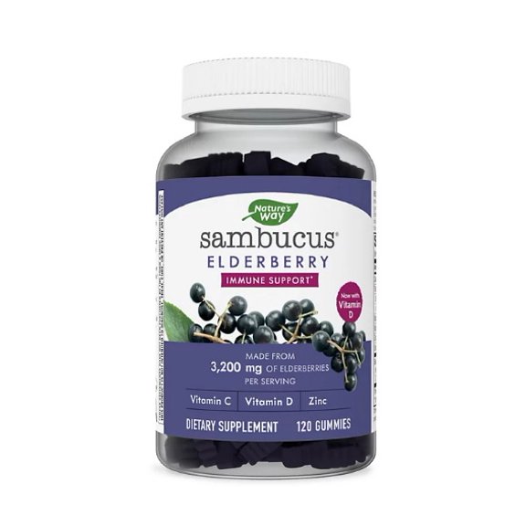 Nature's Way Sambucus Elderberry Herbal Supplement Gummies, Gluten Free (120 ct.)