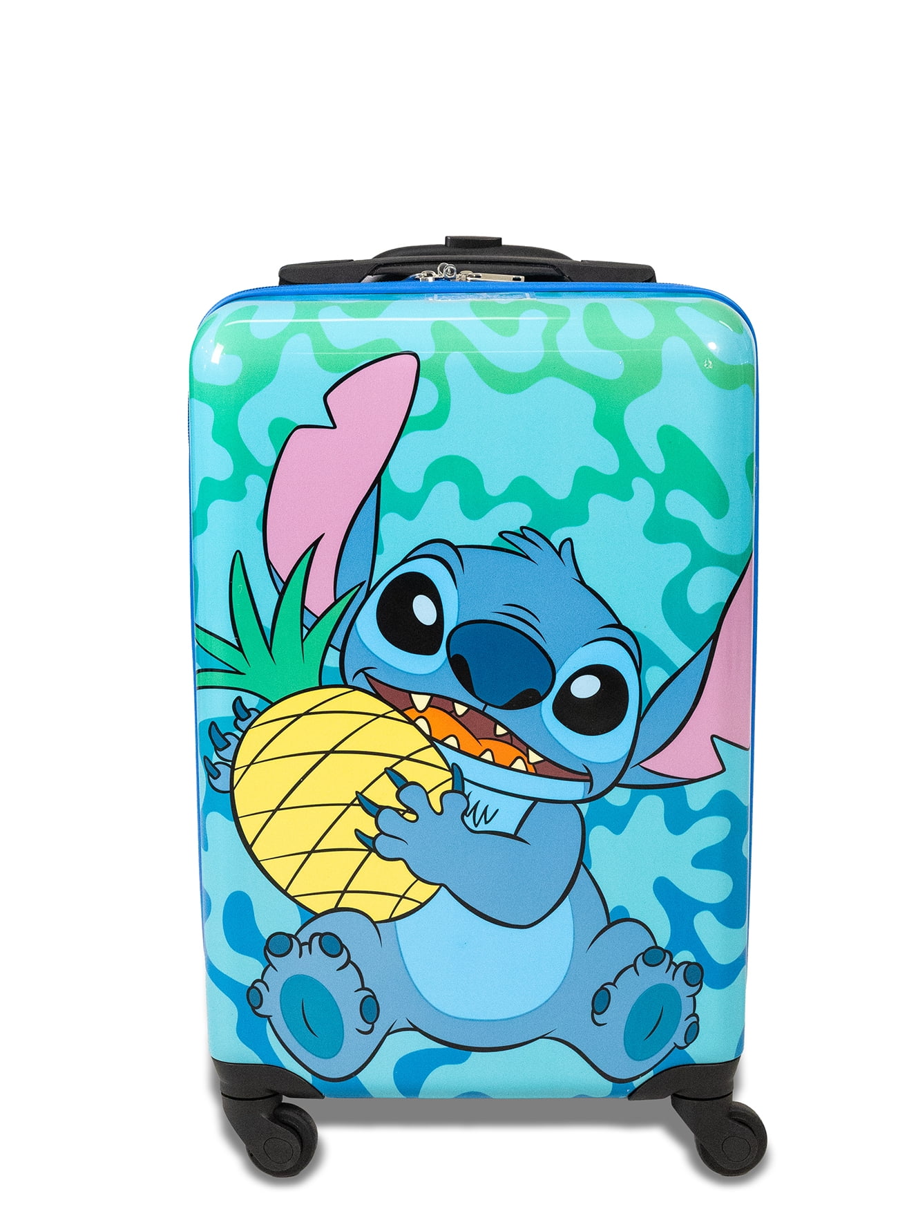 Kid's Disney Lilo and Stitch Character 18" Carry on Hardside ABS Spinner Luggage Suitcase, Blue