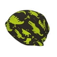thumbnail image 3 of Kll Cute Cartoon Dinosaurs Green Silhouette Pattern Winter Fall Beanie Knit Hats For Men & Women - Warm & Soft Stylish Toboggan Caps For Cold Weather, 3 of 9