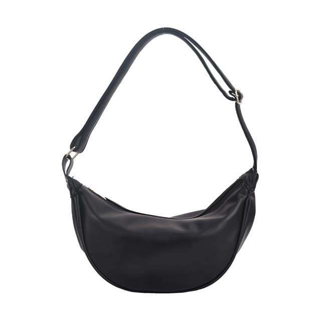 Lady Crossbody Bags Bolso Compras Color Sólido Cuero PU para El (Negro)