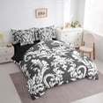 thumbnail image 4 of Manfei Vintage Damask Female 7 Pieces Bedding Comforter Set, Mystic Grey White Boho Floral Full Bedding Set, Southwestern Reversible Fitted Sheet Flat Sheet, Lightweight Room Decor, 4 of 8