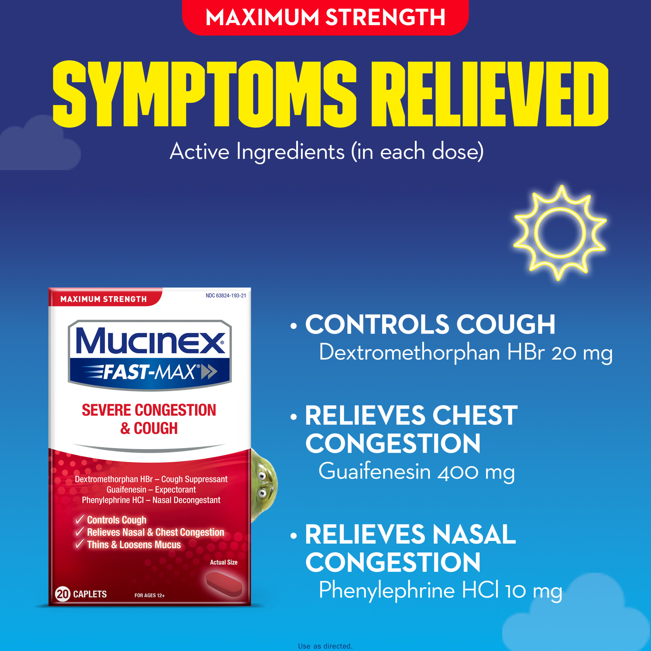 Mucinex Fast Max, Cold and Flu Medicine, 20 Caplets - image 4 of 10