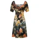 thumbnail image 4 of Vestido sin mangas con patrón de seda tipo kimono Retro ropa de verano para mujer vestido de fiesta de lujo para mujer vestido de fiesta de noche, 4 of 5