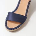 thumbnail image 4 of FSJ Women Classic Wedge Low Heel Espadrille Sandals Ankle Strap Open Toe Summer Platform Sandal Comfort Dressy Travel Office Shoes Size 8 Blue, 4 of 4