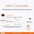 thumbnail image 3 of Adaptador de concentrador USB tipo C j5create con Gigabit Ethernet y 3 puertos USB 3.0, 3 of 5