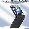 thumbnail image 2 of for Motorola Moto Razr+ 2023 Leather Case with Screen Protector, [Hinge Protection] Premium PU Leather Back Cover Hard PC Bumper Full Coverage Phone Case for Moto Razr Plus 2023 - Black, 2 of 10