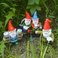 thumbnail image 6 of ICERUN Garden Gnomes,Resin Little Dwarf Holding Beer Sculpture Yard Decorations Outdoor,Color Retention Funny Garden Gnomes,Style1, 6 of 7