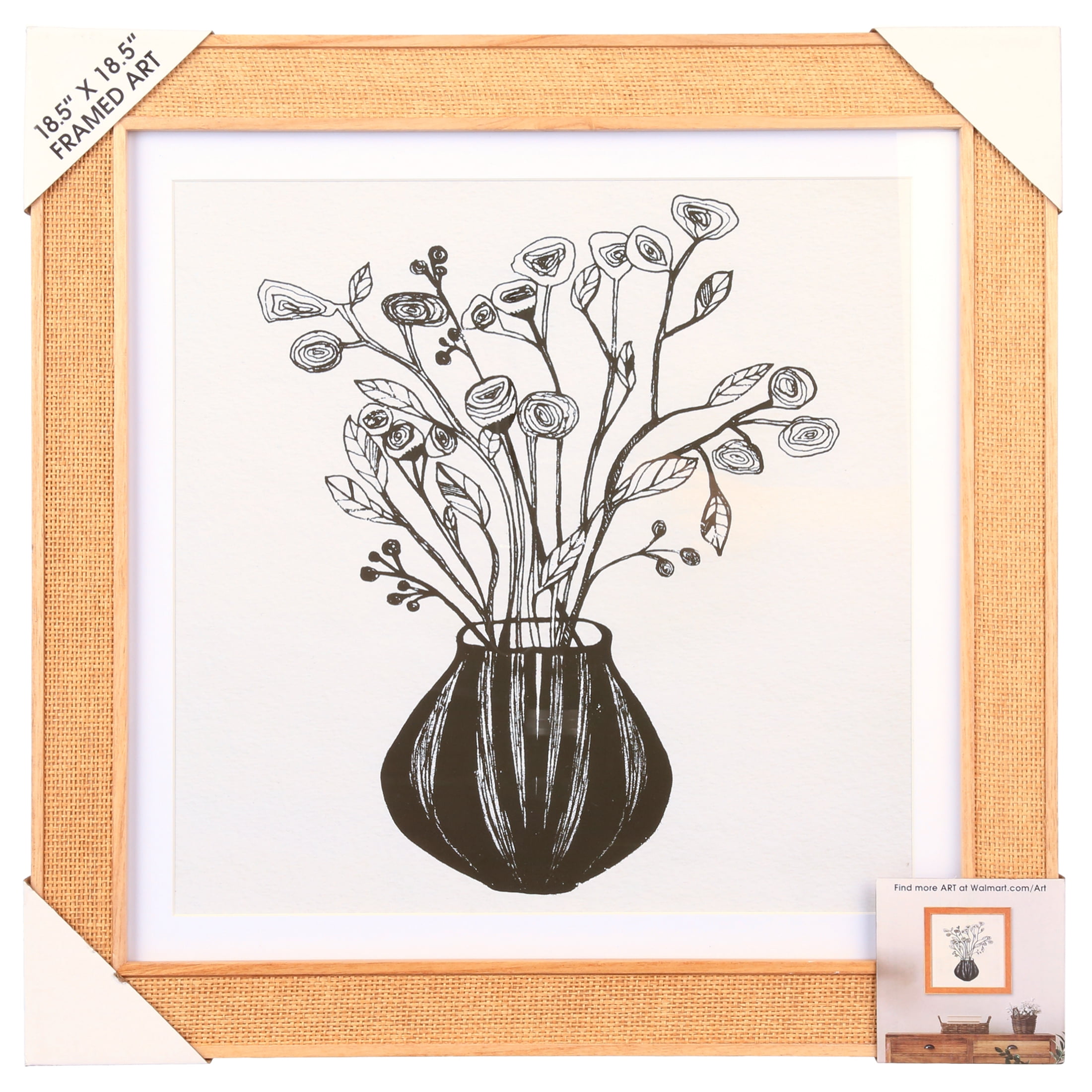 Home Decor Collection Crystal Art Gallery Rattan Floral Wall Art Natural Boho Home Decor