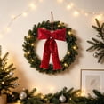 thumbnail image 5 of EWASWON Christmas Bows for Tree, Red Velvet Sequin Christmas Tree Topper Bow Ornament, 11 Inch Pre-Tied Oversized Holiday Decoration for Wreath, Garland, Front Door, 5 of 6