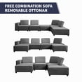 thumbnail image 3 of ijuicy Convertible Sectional Sofa with Ajustable Backrest, U/L Shaped Modular Sofa Set, Oversized Sectional Couch, U/L Shaped Sectional Sleeper Sofa for Living Room Apartment, Dark Grey, 3 of 7