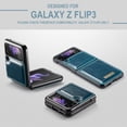 thumbnail image 3 of Galaxy Z Flip 3 Case, PU Leather Samsung Z Flip 3 5G Case, Durable Slim Cover Protective Phone Case for Samsung Galaxy Z Flip 3 2021, Blue, 3 of 10