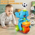 thumbnail image 2 of Musical Walking Elephant Drummer Toy, Drum Elephant Floating Ball Toy with LED Lights & Sounds, 2 of 5