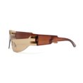 thumbnail image 3 of 80s Robotic Rectangular Rimless Shield Sport Plastic Sunglasses All Brown, 3 of 4
