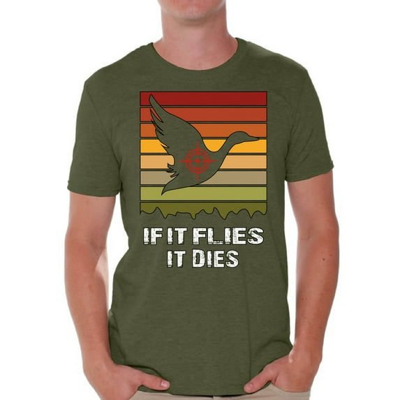 Awkward Styles Hunting T-Shirt If It Flies It Dies Hunter Shirts for Men