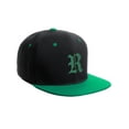 thumbnail image 2 of Daxton Classic Snapback Hat Old English Font Alphabet A to Z Flat Bill Visor Cap, Black Green Hat, Green R, 2 of 4