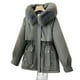 thumbnail image 1 of Parka gruesa con capucha para mujer, chaqueta acolchada de algodón con cuello de piel grande, desmontable, talla grande 3XL, Invierno, 1 of 5