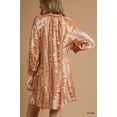 thumbnail image 2 of Garden Naked Leaf Print Notched Mini Babydoll Dress, 2 of 5