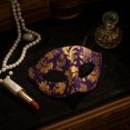 thumbnail image 4 of Purple and Gold Masquerade Mask for Women Venetian Masquerade Masks 7 Inch Mask Accessory for Masquerade Party Mardi Gras Themed Event, 1 Pack, 4 of 4
