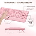 thumbnail image 3 of Combo de teclado y ratón inalámbricos EDJO de tamaño completo, color rosa, 3 of 7