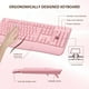 thumbnail image 3 of Combo de teclado y ratón inalámbricos EDJO de tamaño completo, color rosa, 3 of 7