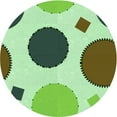 thumbnail image 1 of Ahgly Company Machine Washable Indoor Round Transitional Light Green Area Rugs, 4' Round, 1 of 7