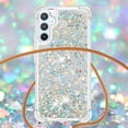 thumbnail image 5 of Long Crossbody Lanyard Clear Case for Samsung Galaxy A54 5G with Adjustable Neck Strap, Glitter Sparkly Bling Quicksand Phone Cover Cases for Samsung Galaxy A54 5G QKG Silver, 5 of 14