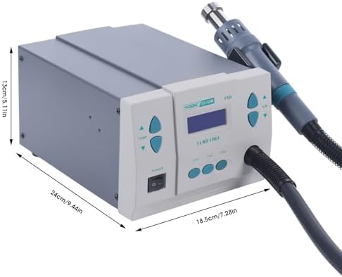 861DW 1000W Hot Air Rework Station with Digital LCD Display, Brushless DC Vortex Blower, 110V Soldering Heat Gun - Includes 3 Nozzles for  Soldering-Professional$$Tools & Hardware Other