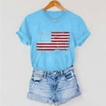 thumbnail image 7 of VKOYWKM American Flag T-Shirts for Women 4th of July USA Flag Graphic Tees Summer Tops Patriotic Crew Neck Casual Short Sleeve T Shirts, 7 of 7