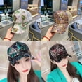 thumbnail image 4 of CoCopeaunts Summer Mesh Baseball Cap for Women Rainbow Sequins Paillette Bling Baseball Cap Adjustable Hats for Girls Party Club Gathering, 4 of 6