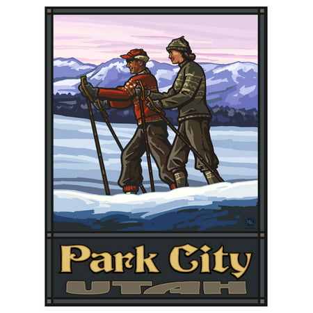Park City Utah Cross Country Skiers Travel Art Print Poster by Paul A. Lanquist (9