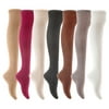 Lian LifeStyle Women's 7 Pair Adorable Comfortable Soft Thigh High Over Knee High Cotton Socks Size 6-9 L1024 Beige,Wine,Cream,Black,Coffee,Dark Grey,White