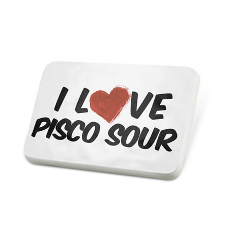 Porcelein Pin I Love Pisco Sour Cocktail Lapel Badge –