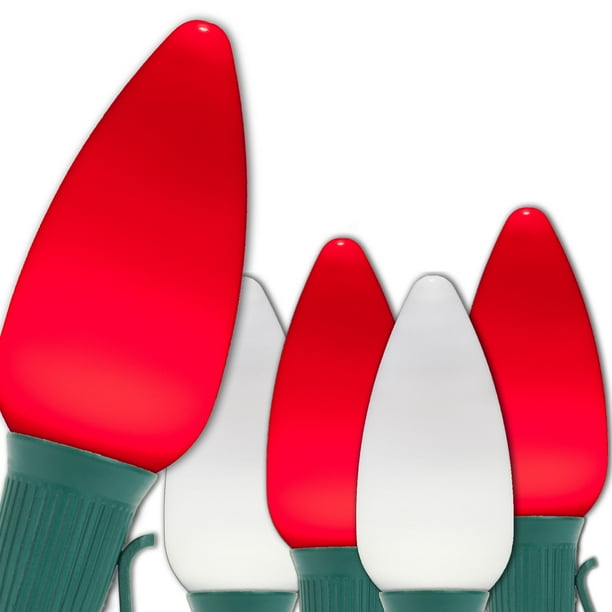 Opticore LED C9 Smooth CeramicStyle Red and Cool White Christmas