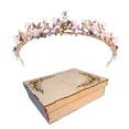 thumbnail image 1 of TIARA CORONA TOCADO PEINETA FLORES BLANCAS CRISTALES ROSAS NOVIA XV BODA COMUNIÓN PRINCESA NIÑA M0007 GENÉRICA CUSTOM NATURA ROSA, 1 of 2