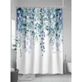 thumbnail image 5 of Fsddascl Teal Blue Eucalyptus Leaves Shower Curtain Set - Extra Long 72" x 96" Bathtub Curtain with 12 Hooks, Spring Floral Summer Botanical Waterproof Fabric Stall Shower Curtains for Bathroom, 5 of 6