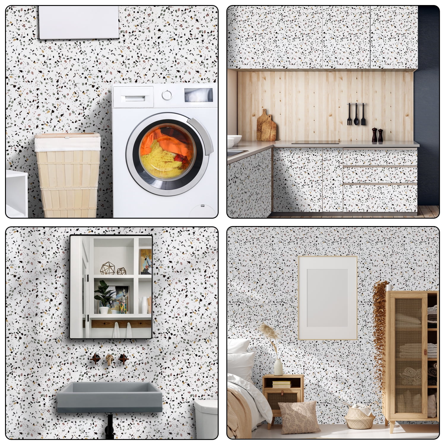 Arthome Granite Contact Paper and Peel and Stick Wallpaper for Countertops 15.7inch x393 inch Waterproof Self Adhesive Marble Wall Paper Roll for Decorative Kitchen Countertops Removable