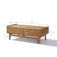 thumbnail image 2 of LuxenHome 47" Mid Century Modern Oak Coffee Table with Storage, Large Wooden Coffee Table for Living Room, 2 of 8