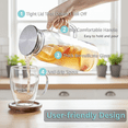 thumbnail image 6 of 2 Liter 68 oz Glass Pitcher with Lid and Handle, Water Pitcher for Fridge, Glass Carafe for Hot/Cold Water, Large Iced Tea Pitcher for Coffee, Juice and Homemade Beverage, 6 of 10