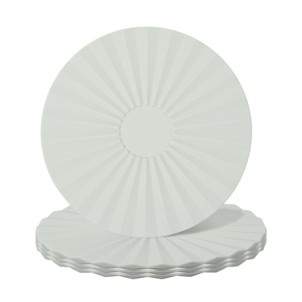 Juego de 4 posavasos redondos de silicona Uxcell, manteles individuales de 4", manteles para mesa de comedor resistentes al calor, impermeables y a prueba de aceite para la cocina, color gris