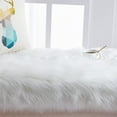 thumbnail image 4 of YJ.GWL Fluffy Faux Sheepskin Plush Area Rug Soft Fuzzy Rugs Floor Carpet for Bedroom Living Room,2'x 4', White, 4 of 7