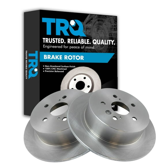 TRQ Rear Brake Rotors Set Solid Fits Select 2008-2014 Toyota Highlander