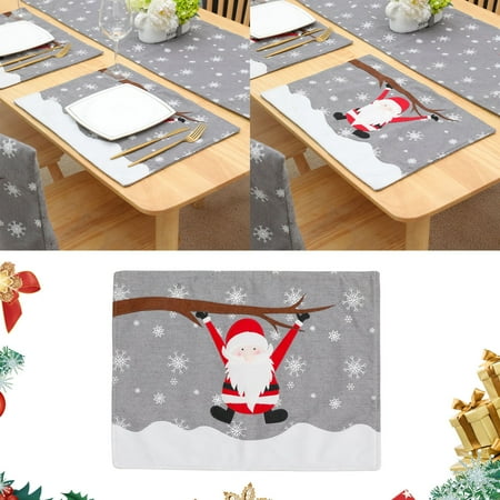 

Pgeraug Mat Christmas Gift Table Mat Hessian Placemat Washable Non Slip Heat Placemat Suitable For Party Kitchen Dining Decoration Placemat Grey
