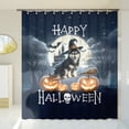 thumbnail image 3 of Happy Halloween Siberian Husky Witch Pumpkins Bats Shower Curtain Husky Dog Lover Gifts Waterproof Bathroom Bathtub Curtain - 13012, 3 of 5