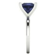 thumbnail image 3 of 3 ct Princess Cut Simulated Blue Sapphire Solitaire 18K White Gold Womens Engagement Ring, 3 of 5