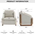 thumbnail image 2 of Jopath Modern Upholstered Armchair with Wooden Side Frame, Accent Leisure Chair with Cushioned Seat and Backrest for Living Room Bedroom Chenille Fabric Beige, 2 of 9