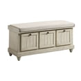 thumbnail image 2 of Lorain Distressed Beige Lift Top Storage Bench, 2 of 6